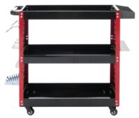 Werkzeugwagen Rollwagen Werkstattwagen 3 Ladeflächen 73x90x35cm Stahl rot