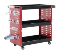 Werkzeugwagen Rollwagen Werkstattwagen 3 Ladeflächen 73x90x35cm Stahl rot