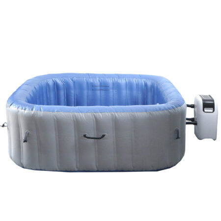 Aufblasbarer Whirlpool eckig für 6 Personen beheizbar grau-blau