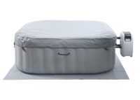 Aufblasbarer Whirlpool eckig für 6 Personen beheizbar grau-blau