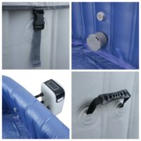 Aufblasbarer Whirlpool rund für 4 Personen beheizbar Ø180 cm grau-blau