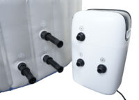 Aufblasbarer Whirlpool rund für 4 Personen beheizbar Ø180 cm grau-blau