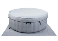 Aufblasbarer Whirlpool rund für 4 Personen beheizbar Ø180 cm grau-blau