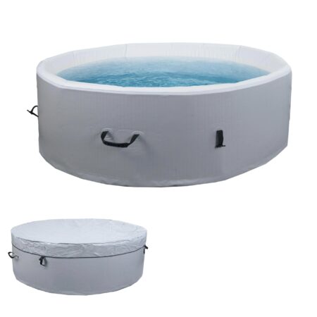 Aufblasbarer Whirlpool rund für 5 Personen Ø180 cm grau-weiß