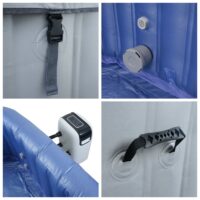 Aufblasbarer Whirlpool rund für 5 Personen beheizbar grau-blau