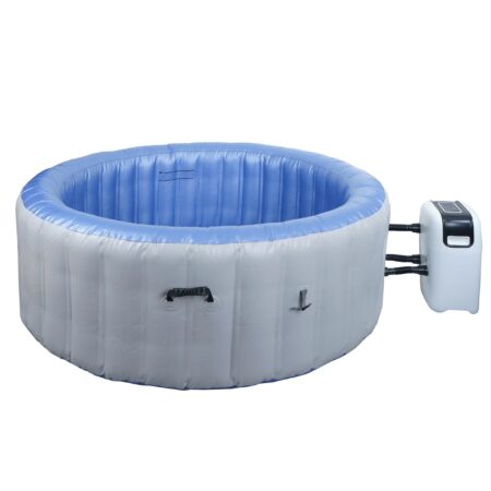 Aufblasbarer Whirlpool rund für 5 Personen beheizbar grau-blau