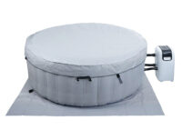 Aufblasbarer Whirlpool rund für 5 Personen beheizbar grau-blau