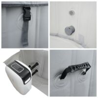 Whirlpool rund für 4 Personen beheizbar Ø180 cm grau-weiß