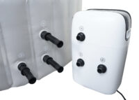 Whirlpool rund für 4 Personen beheizbar Ø180 cm grau-weiß