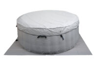 Whirlpool rund für 4 Personen beheizbar Ø180 cm grau-weiß