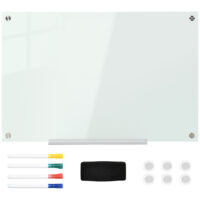 Whiteboard Magnettafel Glas mit Zubehör für Büro und Homeoffice weiss