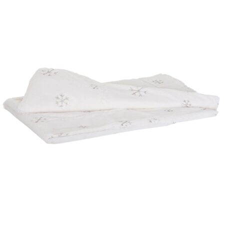 Wohndecke Tagesdecke Kuscheldecke flauschig Pailletten 150x120cm weiss