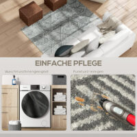 Wohnzimmer Teppich waschbar modern 150x80cm dunkelgrau