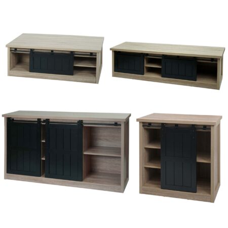 Wohnzimmerset TV-Rack Sideboard Kommode Couchtisch Industrial naturfarben