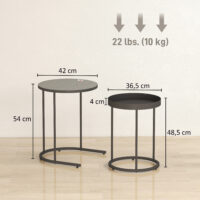 Wohnzimmertisch Set platzsparend Tablett Design Metall grau