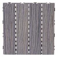 WPC Bodenfliesen Holzoptik 3D antik braun 1 m² Balkon Terrasse