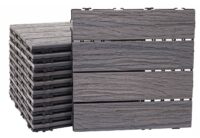 WPC Bodenfliesen Holzoptik 3D antik braun 1 m² Balkon Terrasse