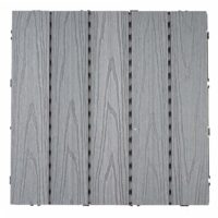 WPC Bodenfliese grau in Holzoptik 3D 1 m² Balkon Terrasse