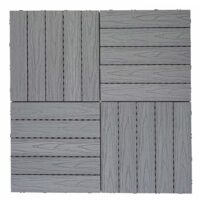 WPC Bodenfliese grau in Holzoptik 3D 1 m² Balkon Terrasse