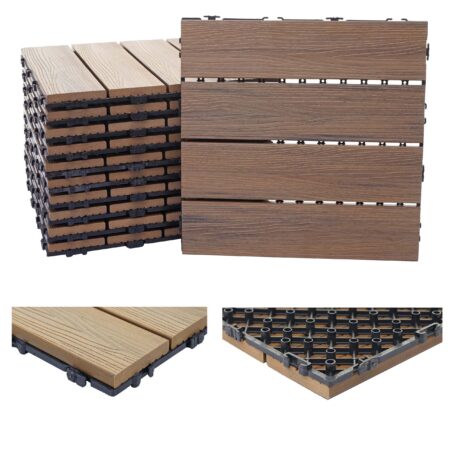 WPC Gartenfliese 1m2 JAM-E20 Holzoptik 11x je 30x30cm