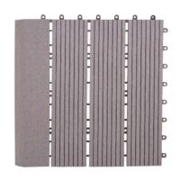 WPC Gartenfliese Rhone + Abschluss Holzoptik 1m2 Premium senkrecht