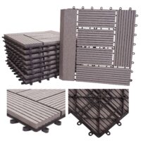 WPC Gartenfliese Rhone + Abschluss Holzoptik 1m2 Premium versetzt