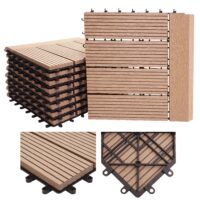 WPC Gartenfliese Rhone + Abschluss Holzoptik 1m2 Premium waagrecht