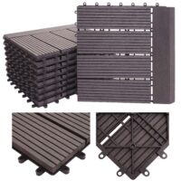 WPC Gartenfliese Rhone + Abschluss Holzoptik 1m2 Premium waagrecht