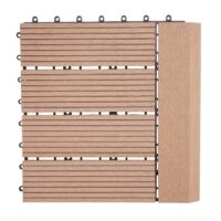WPC Gartenfliese Rhone + Abschluss Holzoptik 1m2 Premium waagrecht