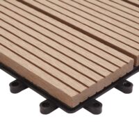 WPC Gartenfliese Rhone + Abschluss Holzoptik 1m2 Premium waagrecht