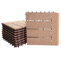 WPC Gartenfliese Rhone + Abschluss Holzoptik 1m2 Premium waagrecht