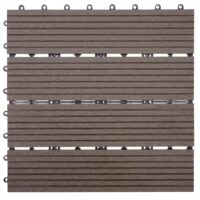 WPC Gartenfliese Rhone Holzoptik 1m2 Basis coffee linear