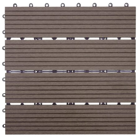 WPC Gartenfliese Rhone Holzoptik 1m2 Basis coffee linear