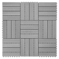 WPC Gartenfliese Rhone Holzoptik 1m2 Basis grau linear