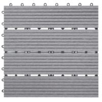 WPC Gartenfliese Rhone Holzoptik 1m2 Basis grau linear
