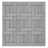 WPC Gartenfliese Rhone Holzoptik 1m2 Basis grau versetzt