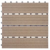 WPC Gartenfliese Rhone Holzoptik 1m2 Basis teak linear