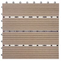 WPC Gartenfliese Rhone Holzoptik 1m2 Basis teak linear