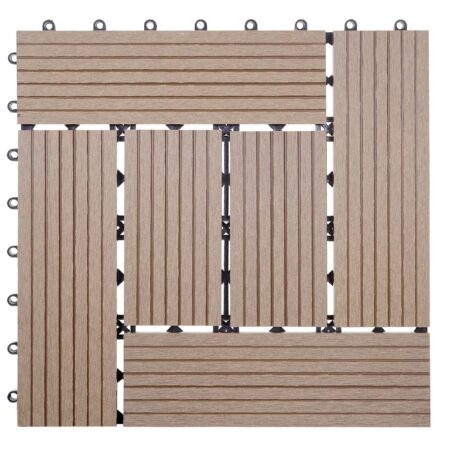 WPC Gartenfliese Rhone Holzoptik 1m2 Basis teak versetzt