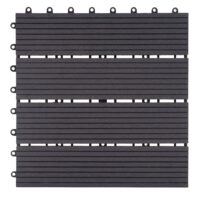 WPC Gartenfliese Rhone Holzoptik 1m2 Premium anthrazit linear