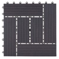 WPC Gartenfliese Rhone Holzoptik 1m2 Premium anthrazit versetzt