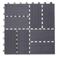 WPC Gartenfliese Rhone Holzoptik 1m2 Premium anthrazit Vierecke