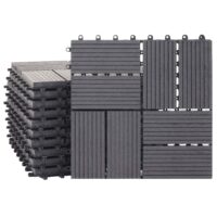 WPC Gartenfliese Rhone Holzoptik 1m2 Premium anthrazit Vierecke