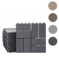 WPC Gartenfliese Rhone Holzoptik 1m2 Premium anthrazit Vierecke