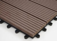WPC Gartenfliese Rhone Holzoptik 1m2 Premium coffee linear