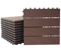 WPC Gartenfliese Rhone Holzoptik 1m2 Premium coffee linear