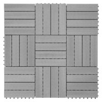 WPC Gartenfliese Rhone Holzoptik 1m2 Premium grau linear