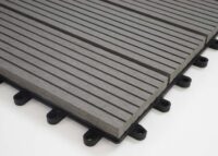 WPC Gartenfliese Rhone Holzoptik 1m2 Premium grau linear