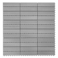 WPC Gartenfliese Rhone Holzoptik 1m2 Premium grau linear