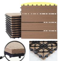 WPC Gartenfliese Rhone Holzoptik 1m2 Premium teak linear